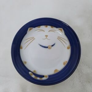 Mia Ko's Best Maneki Neko Smiling Cat Small Condiment Sauce Bowl Dish 3" Trinket